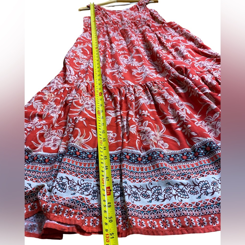 beachlunchlounge Red Floral Maxi Dress with White Print - Picture 6 of 9